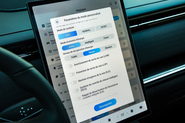 Un mode personnalisé pour gérer ADAS et préférences de conduite