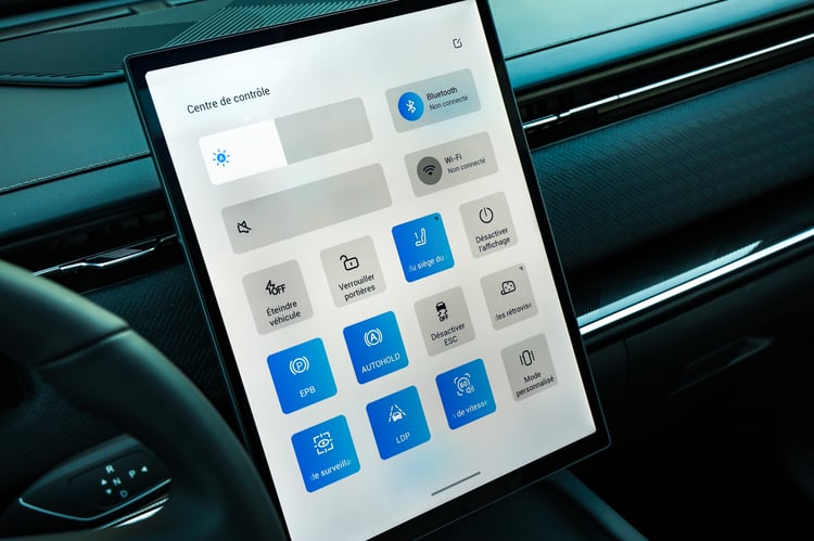 Centre de contrôle rapide de l'écran principal