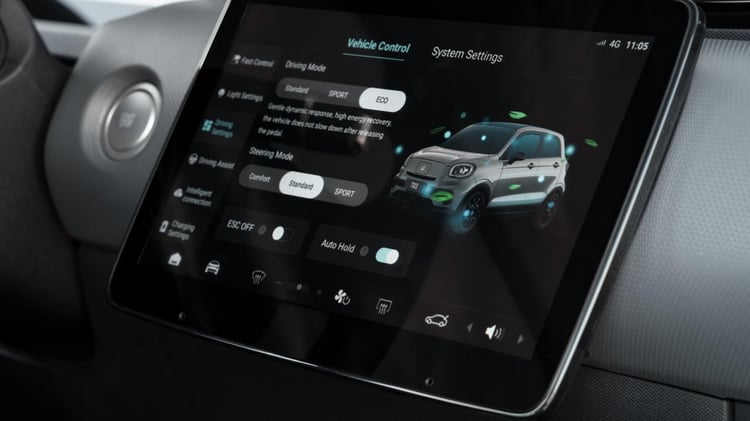 L’écran de 10,1” offre une expérience de conduite intuitive, immersive et est connectable à votre smartphone.