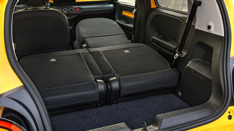 Habitacle modulable avec sièges rabattus Renault Twingo électrique