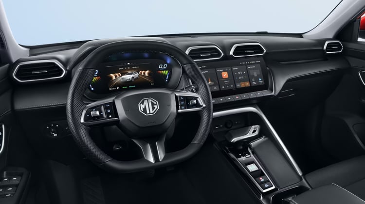 vue de la planche de bord du MG ZS hybrid plus