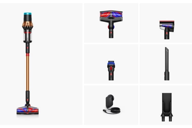 Aspirateur balai sans fil Dyson V16 Piston Animal avec ses accessoires