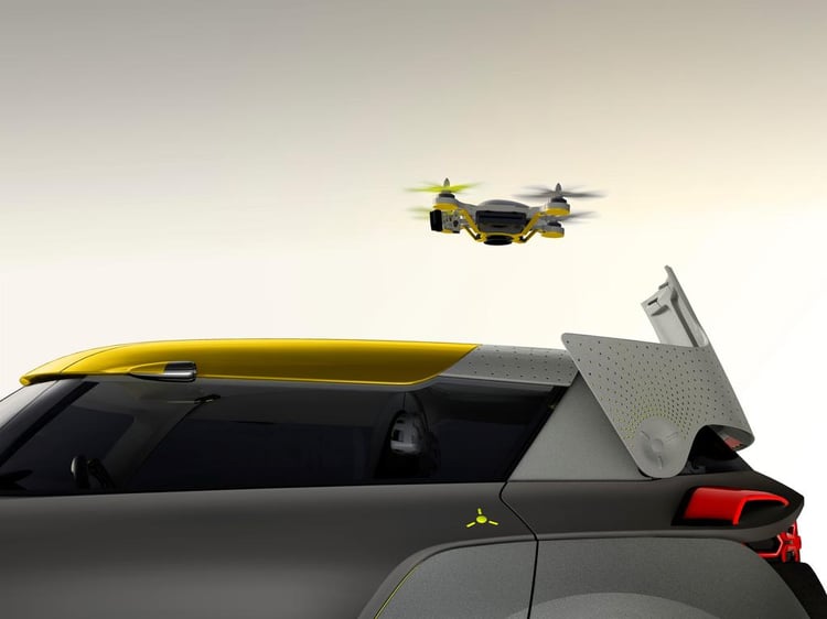 Le Flying companion du Renault Kwid Concept se détache de l'arrière du véhicule