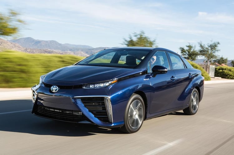 La Toyota Mirai en bleu