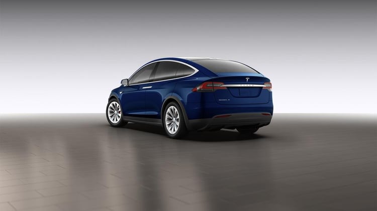 La Tesla Model X en bleu