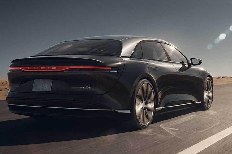 Vue arrière de la Lucid Air