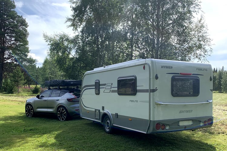 Caravaning avec une Volvo C40 électrique