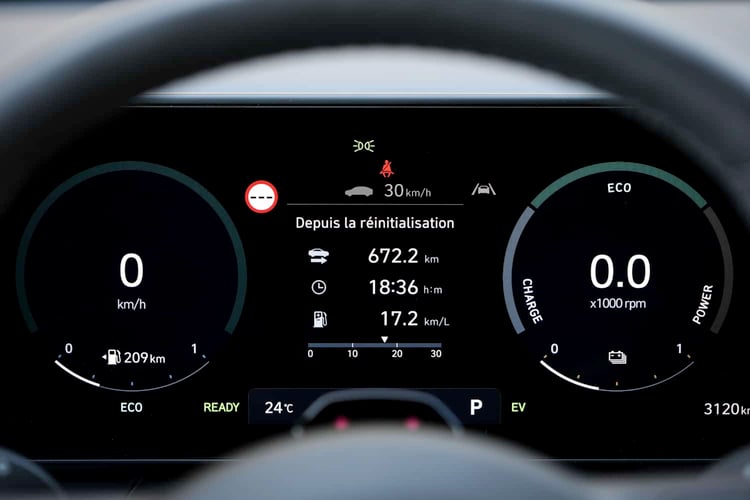 Combiné d'instrumentation du SUV hybride