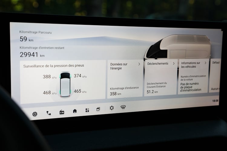 Interface du fourgon électrique