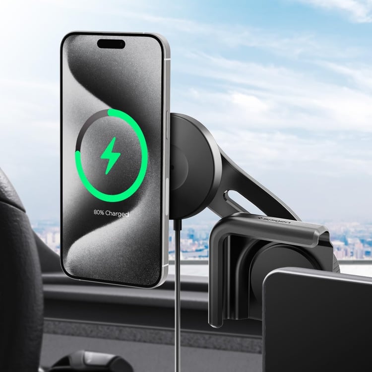 Chargeur sans fil Qi2 pour Tesla – Spigen OneTap et ESR
