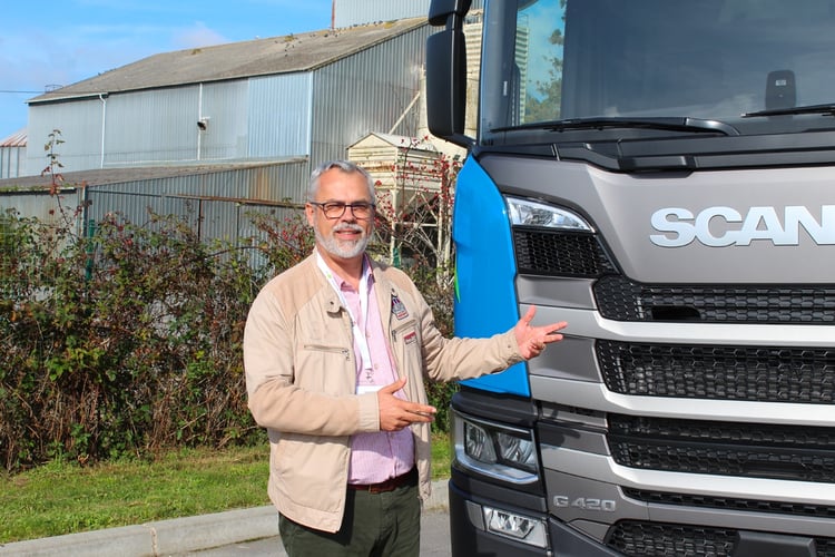 David Quéro présente le Scania G420 GNC