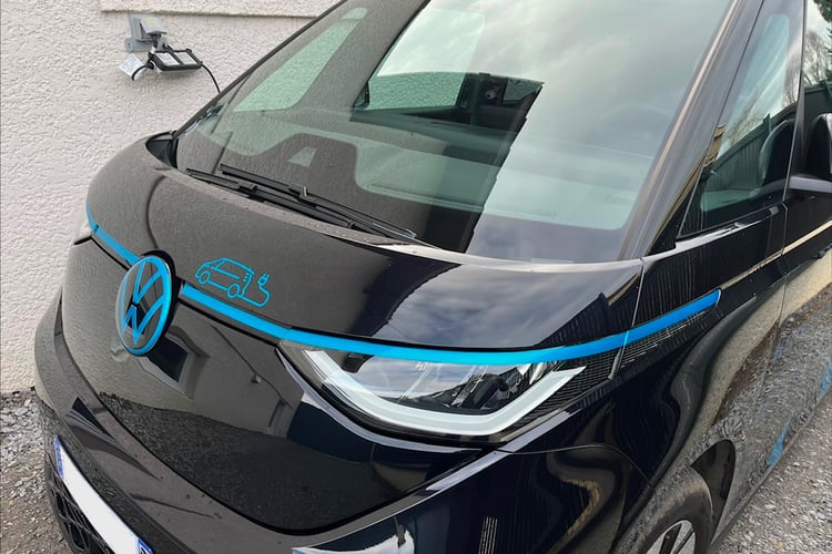 Sticker VE sur le Volkswagen ID. Buzz de Cédric