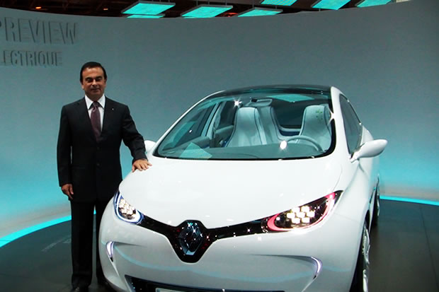 Carlos Ghosn et la Renault Zoé