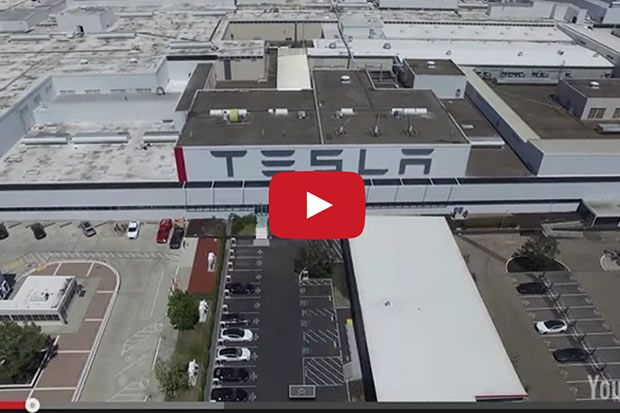 Superbe vidéo de l’usine Tesla de Fremont depuis un drone