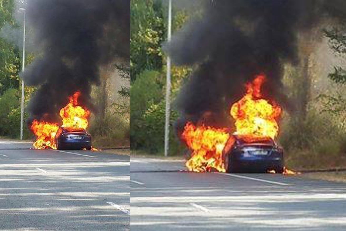 Une Tesla prend feu spontanément à Biarritz lors d’un essai