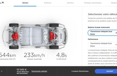 Tesla Model 3 : détails et images du configurateur en ligne