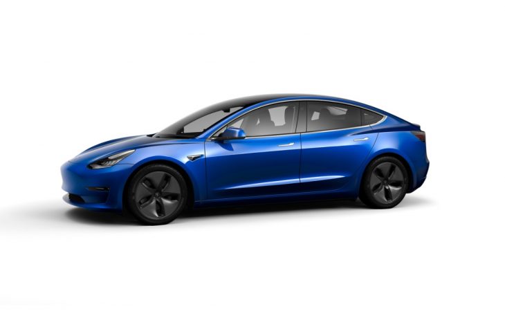 Tesla Model 3 bleue