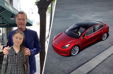 Quand Arnold Schwarzenegger prête une Tesla à Greta Thunberg