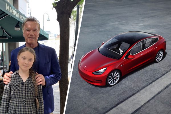 Quand Arnold Schwarzenegger prête une Tesla à Greta Thunberg