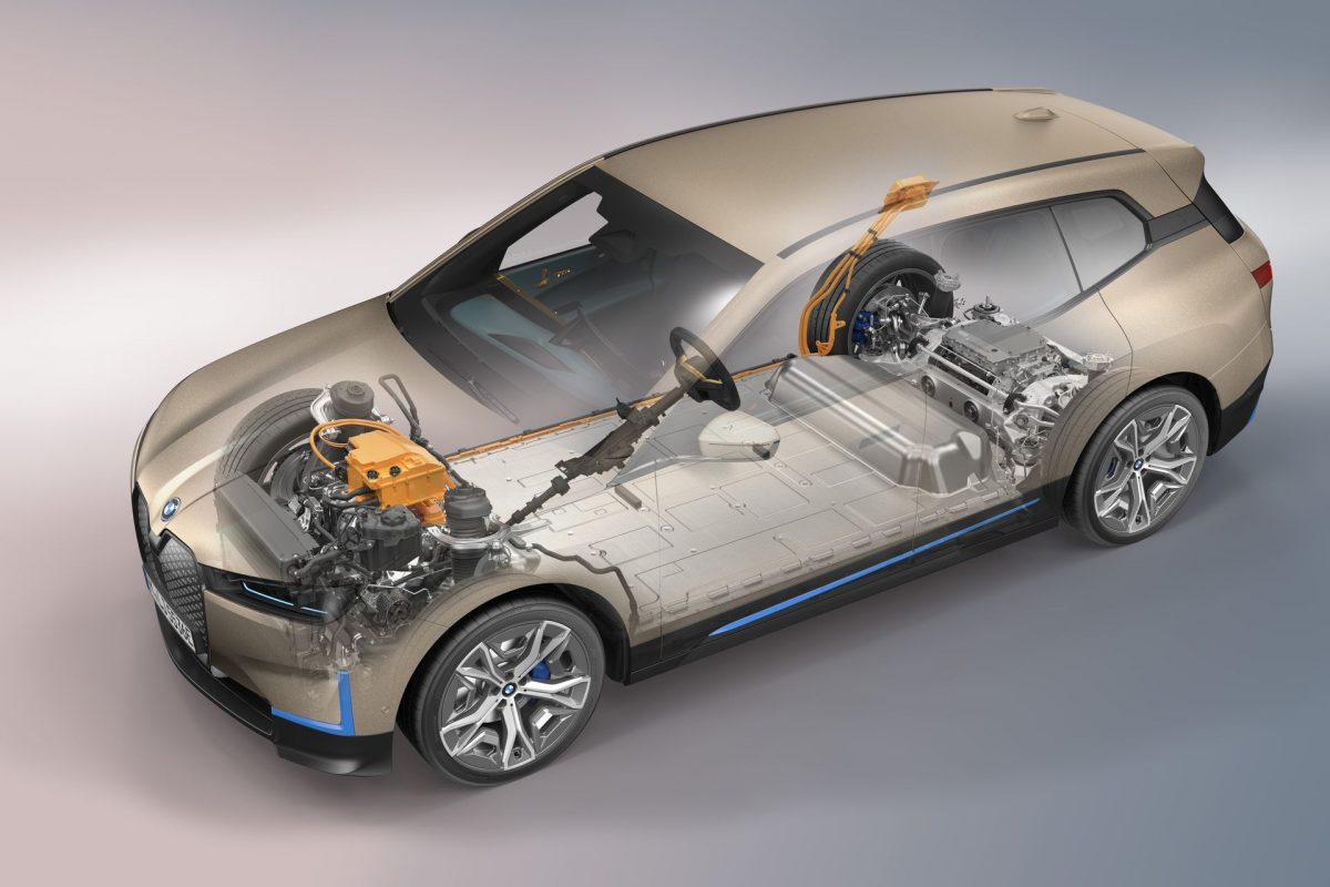 BMW iX 2021 Vue technique batteries moteur