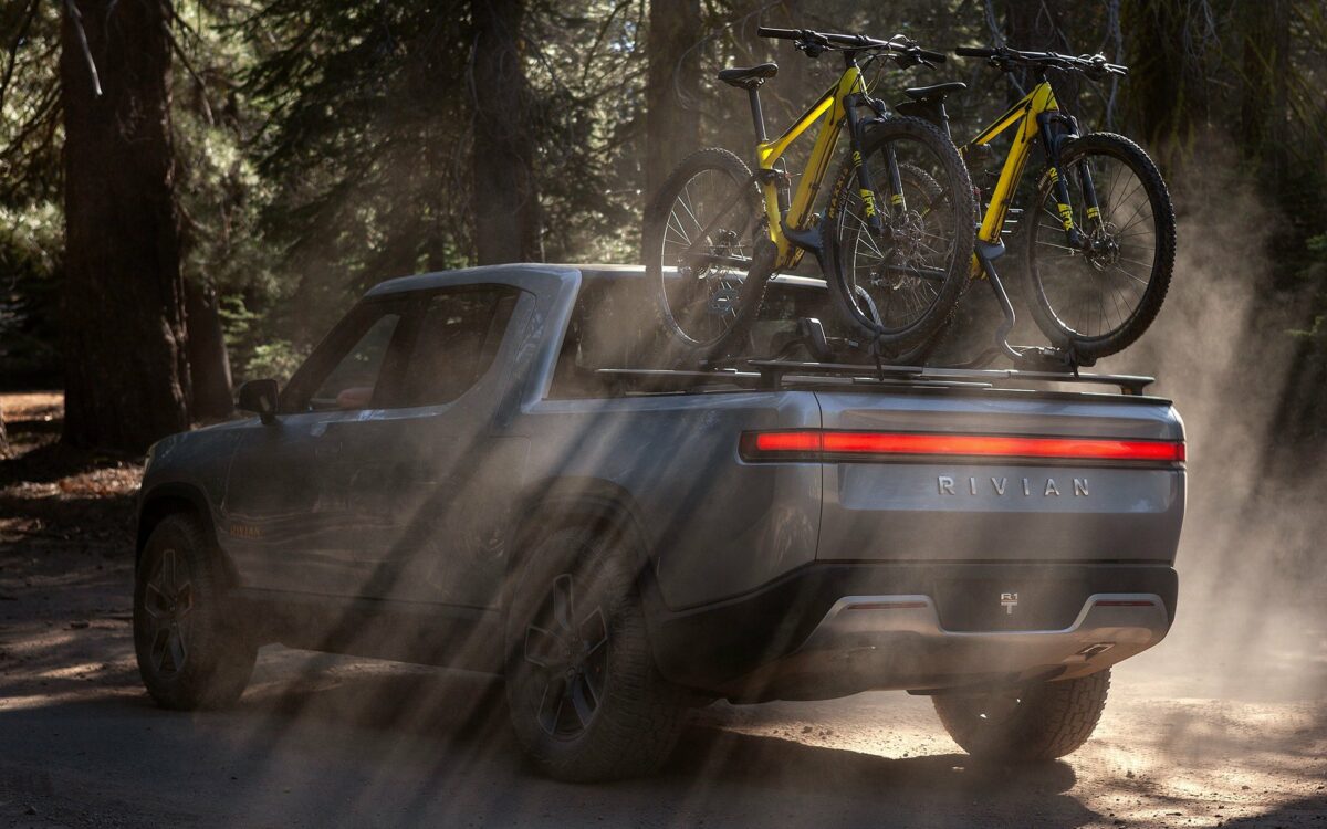 Rivian R1T with Bikes