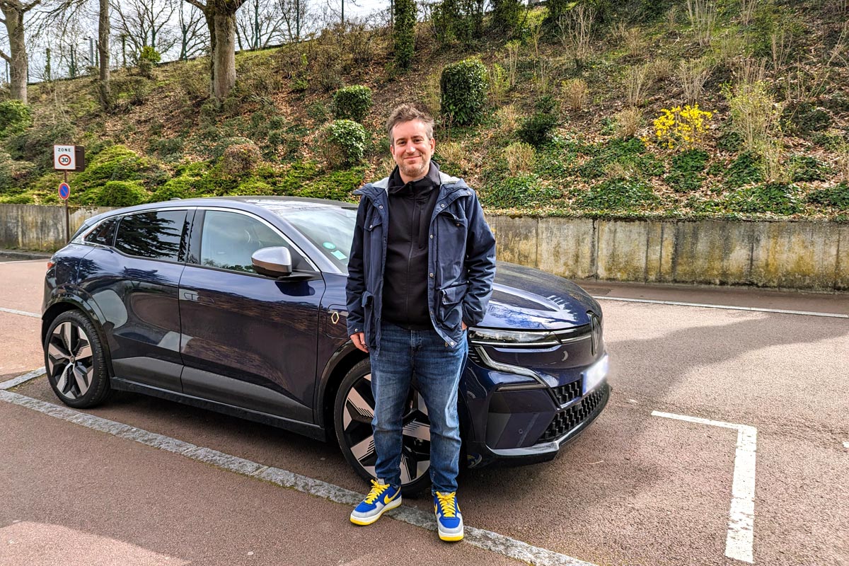 Donatien and his electric Renault Megane
