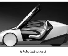 Un cliché du concept du Tesla robotaxi révélé dans la biographie d’Elon Musk