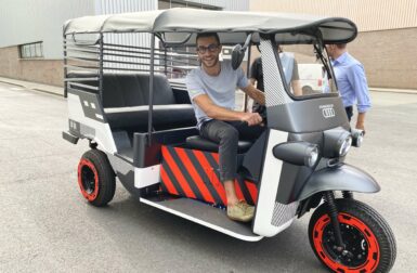 À bord du tuk-tuk 100 % électrique qui carbure aux batteries usagées de l’Audi e-tron
